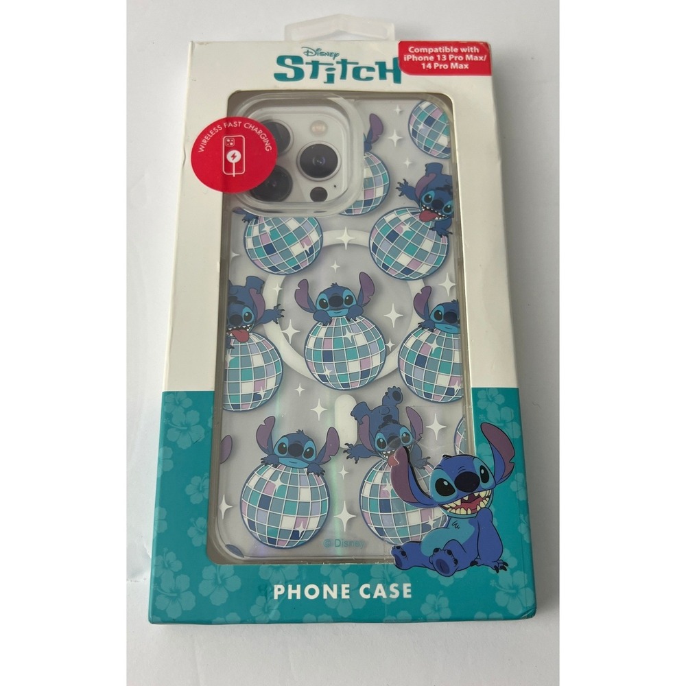 Disney Stitch Disco Ball iPhone 13 14 Pro Max Case Wireless Charging Skinnydip